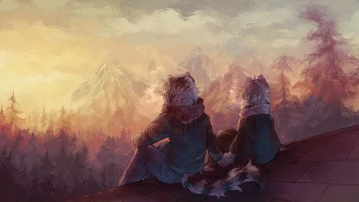 Dawn Chorus screenshot showing the surreal scene design and emotional visual style