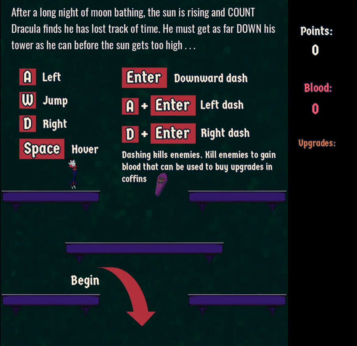 Dracula Drop gameplay and interface scene