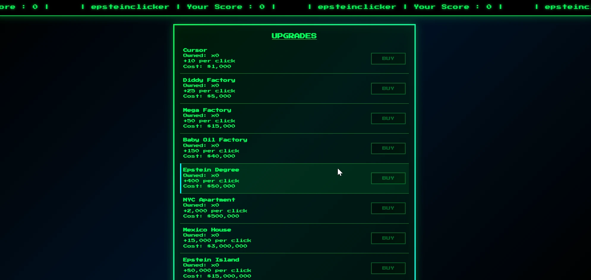 Epstein Clicker gameplay image