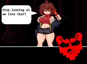 LoveManiac Scarlet Lust pixel-art battle scene 6