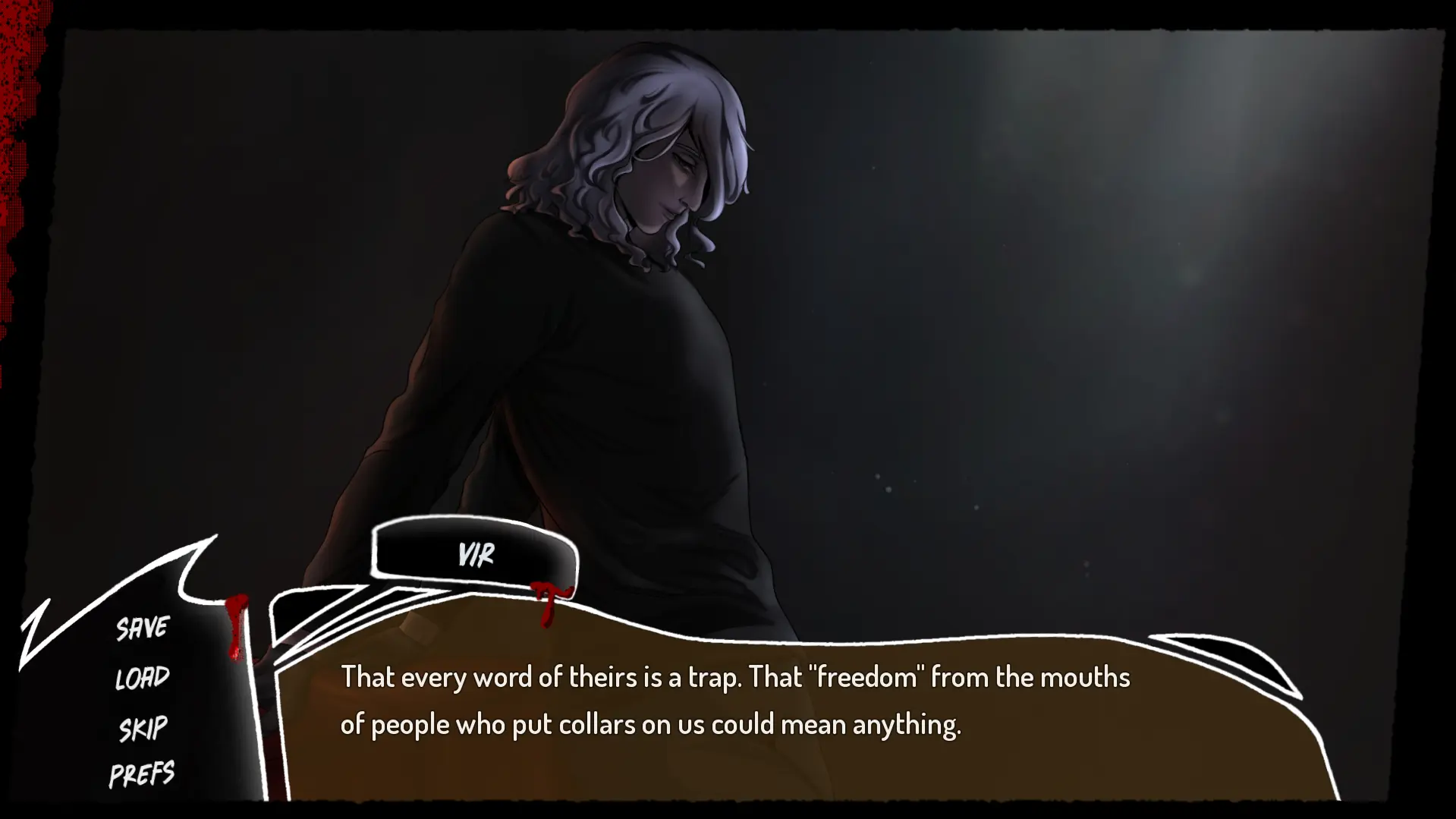 Mind The Gap screenshot showing the train compartment and the tense opening mood