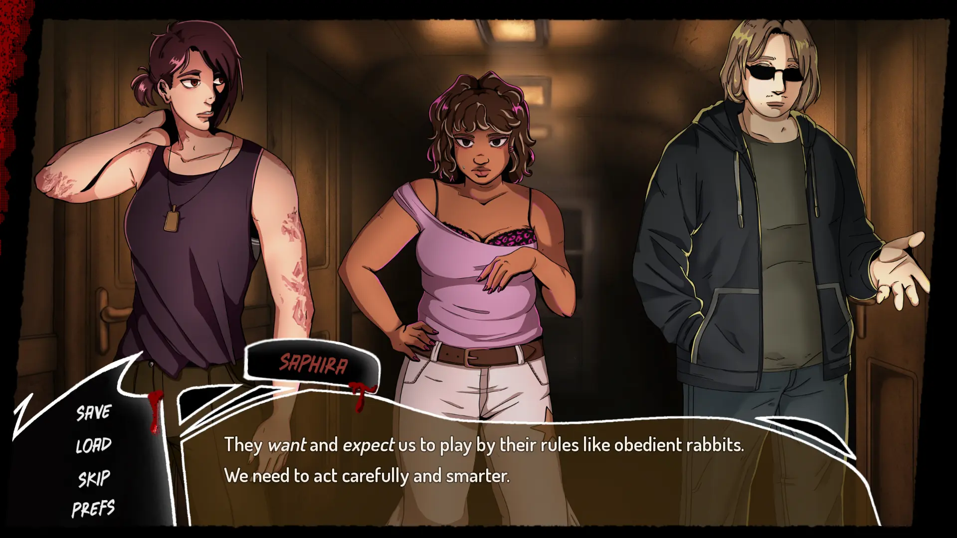 Mind The Gap screenshot highlighting passenger conversations, suspicion, and slow-burn train horror atmosphere