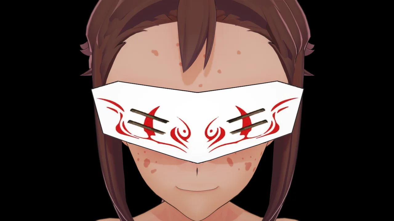 White Fang mask on a red background