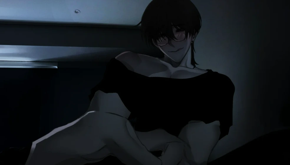 SURVIVE MIN screenshot showing a late scene with tense visual novel atmosphere