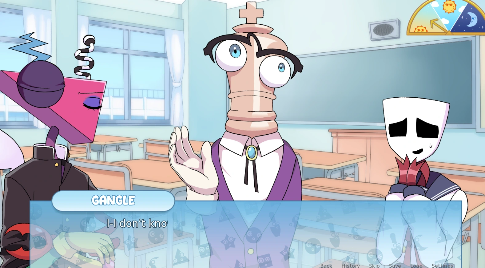 TADC Dating Sim visual novel scene