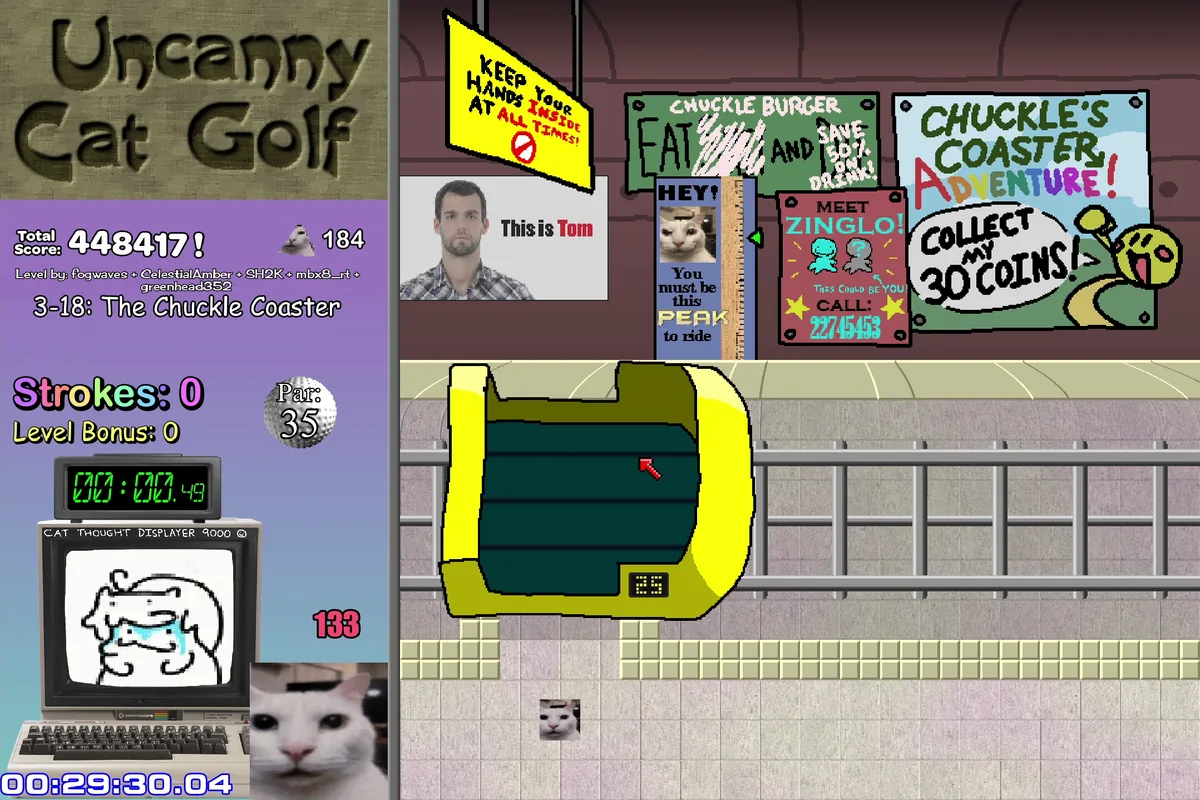 Uncanny Cat Golf par is a planning prompt course scene